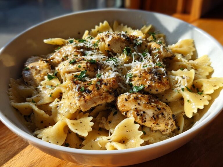 Garlic Butter Chicken With Bowtie Pasta
