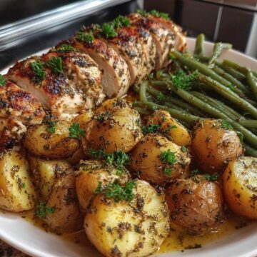 Garlic Herb Chicken With Roasted Potatoes &Amp; Green Beans