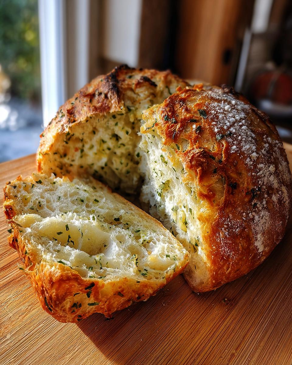 Garlic Herb Dutch Oven Bread - Detail 1