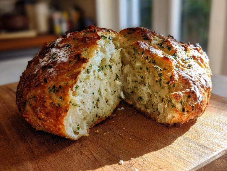 Garlic Herb Dutch Oven Bread