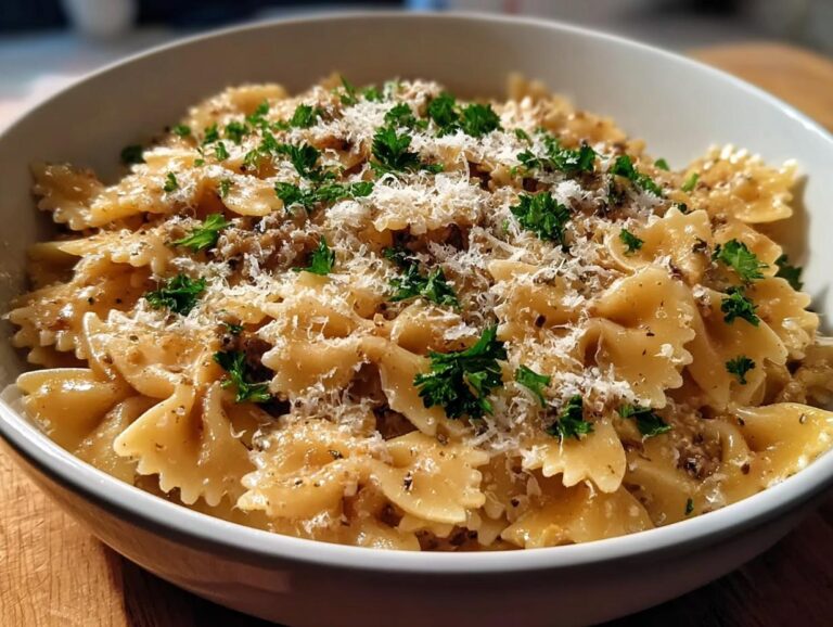 Garlic Parmesan Bowtie Pasta