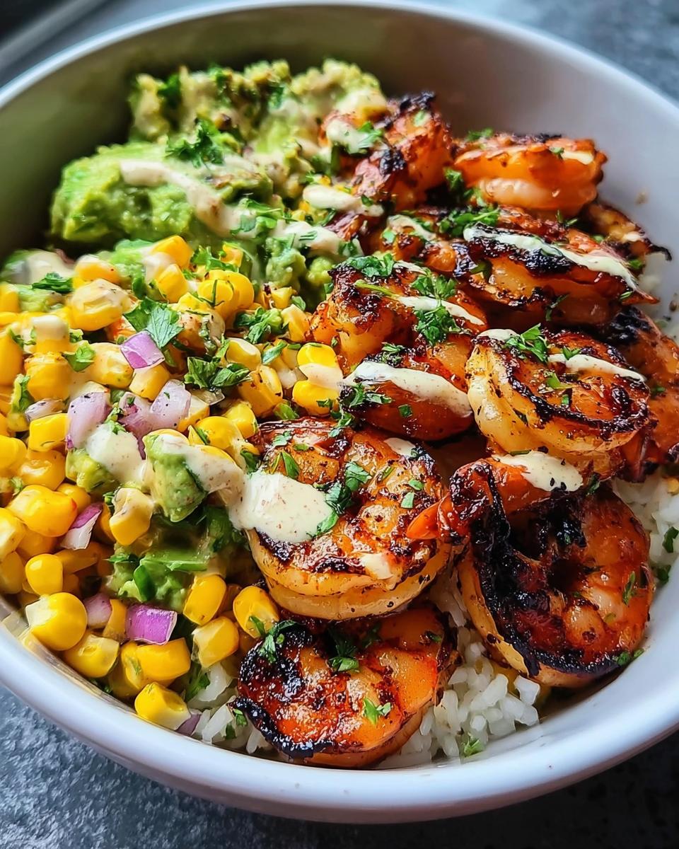 Grilled Shrimp Bowl With Avocado Corn Salsa - Detail 1