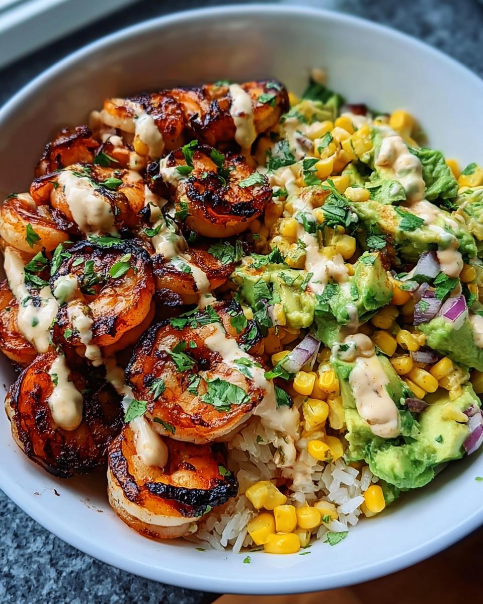 Grilled Shrimp Bowl With Avocado Corn Salsa - Detail 2