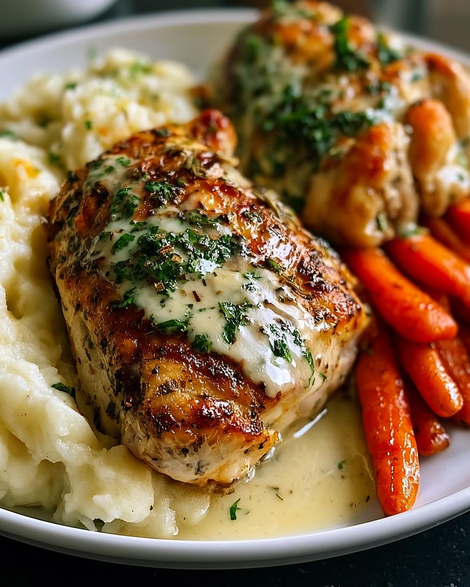 Herb Chicken With Mashed Potatoes & Glazed Carrots - Detail 1