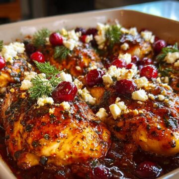 Honey Cranberry Chicken Bake With Feta Cheese