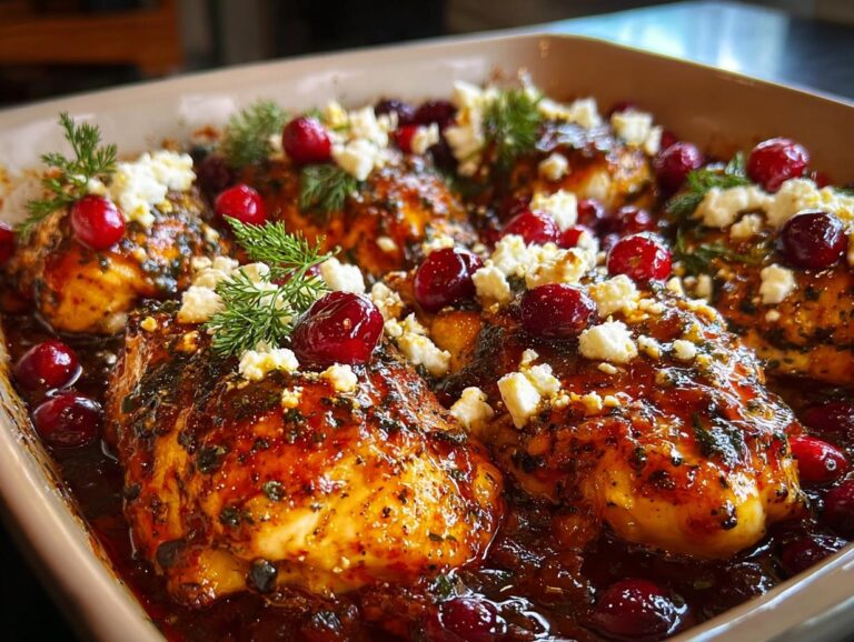 Honey Cranberry Chicken Bake With Feta Cheese