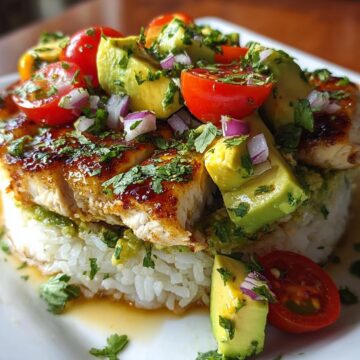 Honey Lime Chicken &Amp; Avocado Rice Stack