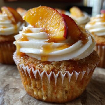 Honey Peach Cream Cheese Cupcakes