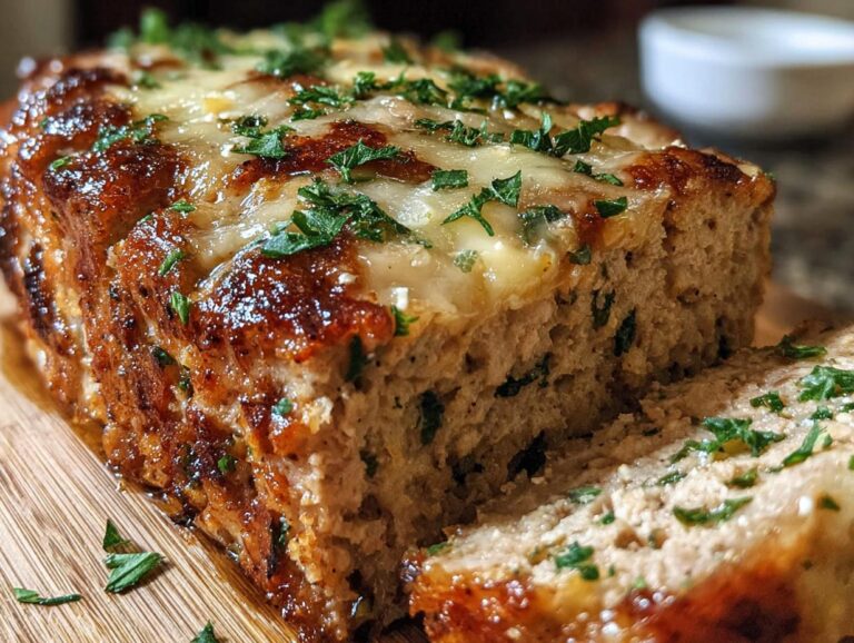 Juicy Garlic Parmesan Chicken Meatloaf