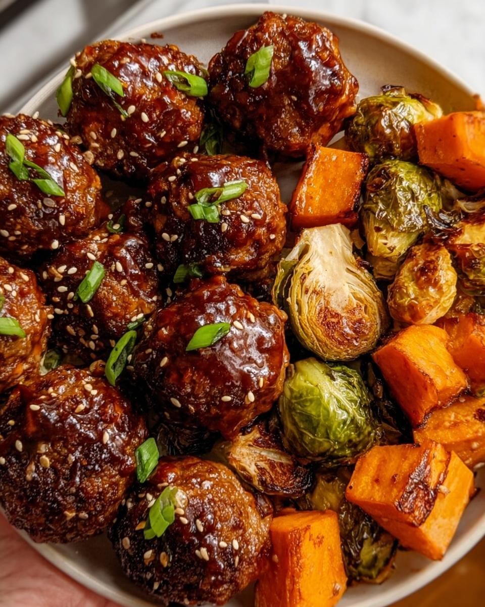 Korean Bbq Meatballs With Roasted Vegetables - Detail 1