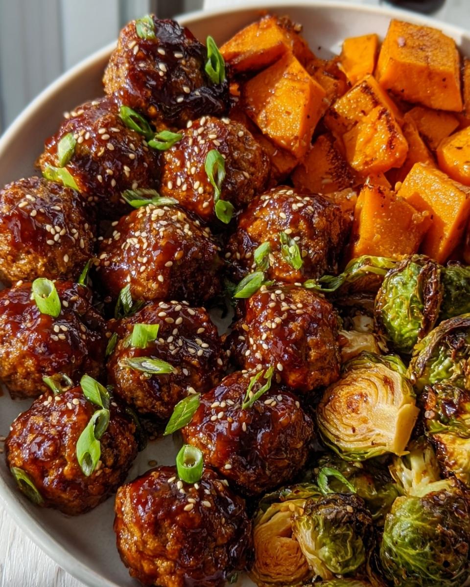 Korean Bbq Meatballs With Roasted Vegetables - Detail 2