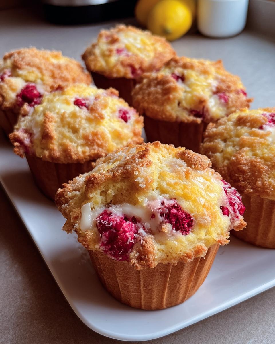Lemon Raspberry White Chocolate Muffins - Detail 1