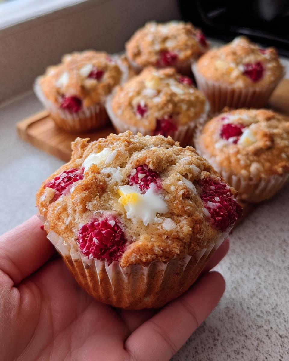 Lemon Raspberry White Chocolate Muffins - Detail 2