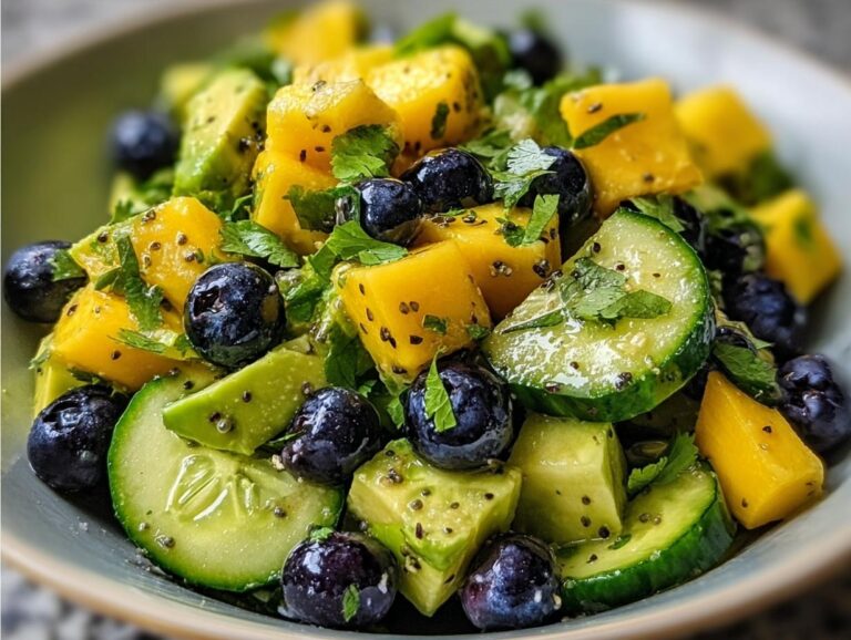 Mango Cucumber Salad With Blueberries And Avocado