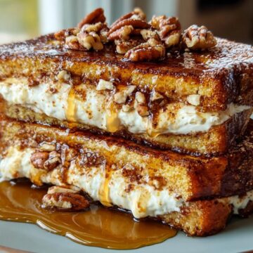 Maple Pecan Cream Cheese Stuffed French Toast