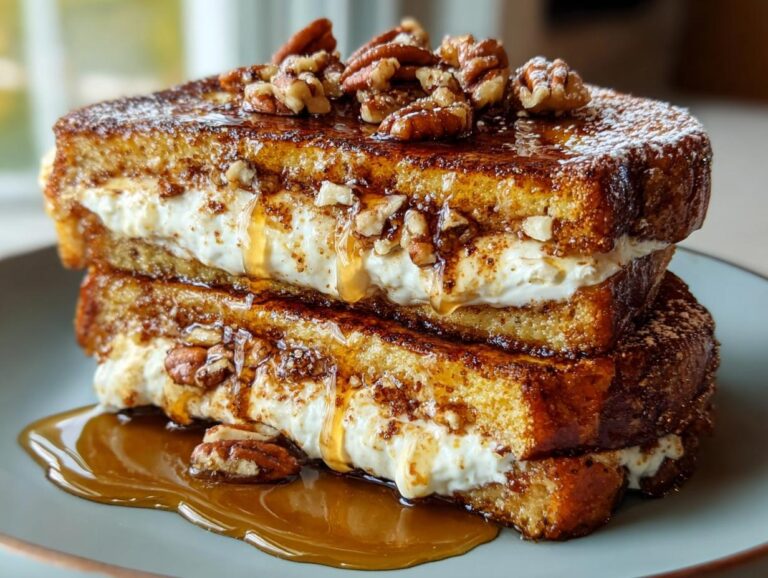 Maple Pecan Cream Cheese Stuffed French Toast