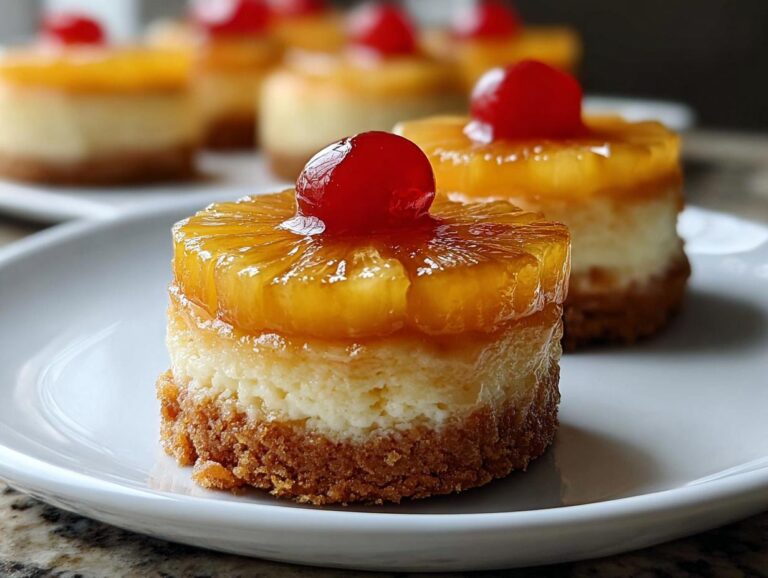 Mini Pineapple Upside Down Cheesecakes