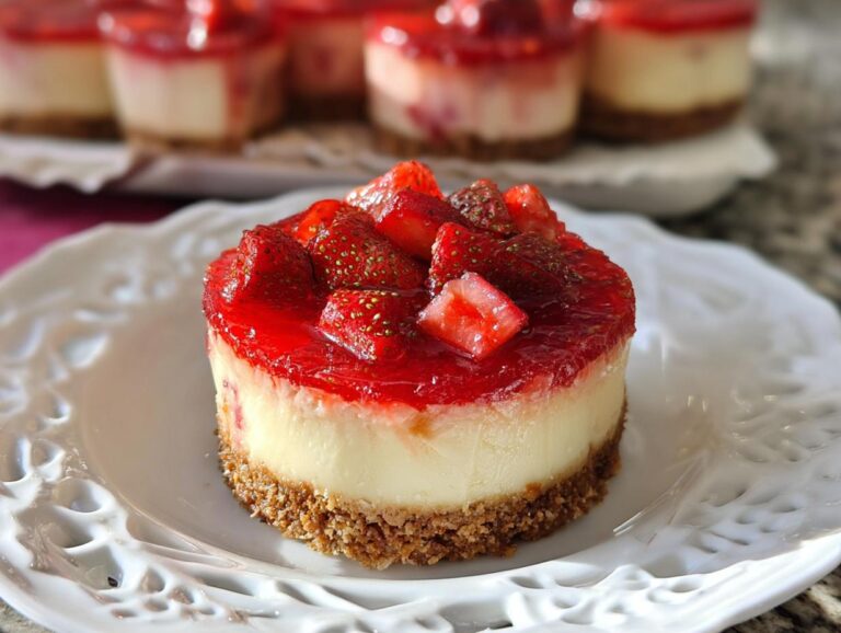 Mini Strawberry Pretzel Salad Cheesecake
