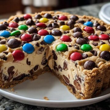 Monster Cookie Peanut Butter Cheesecake Pie