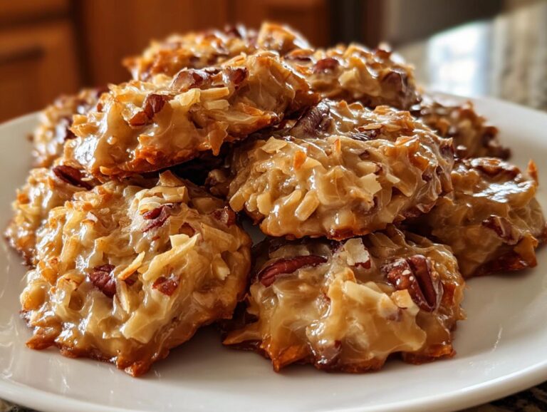 No-Bake Coconut Pecan Praline Cookies