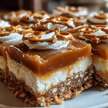 No-Bake Salted Caramel Pretzel Bars