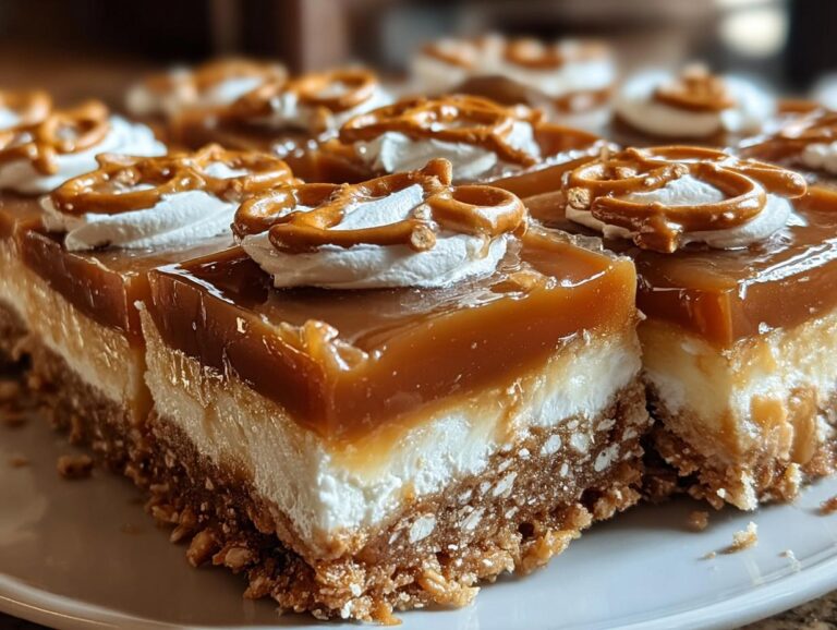 No-Bake Salted Caramel Pretzel Bars