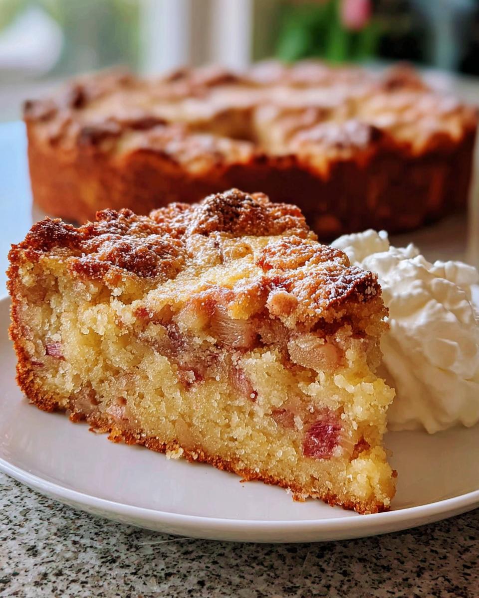 Old-Fashioned Norwegian Rhubarb Cake - Detail 1