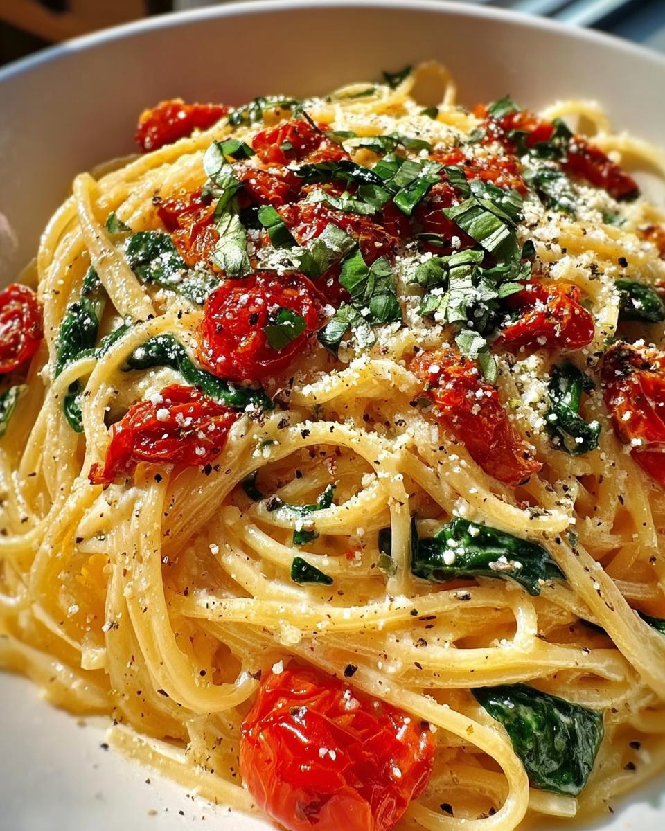 One Pot Creamy Tuscan Garlic Spaghetti - Detail 2