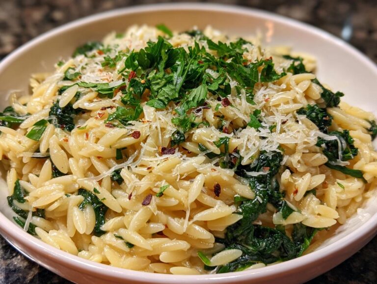 One-Pot Spinach Orzo With Parmesan