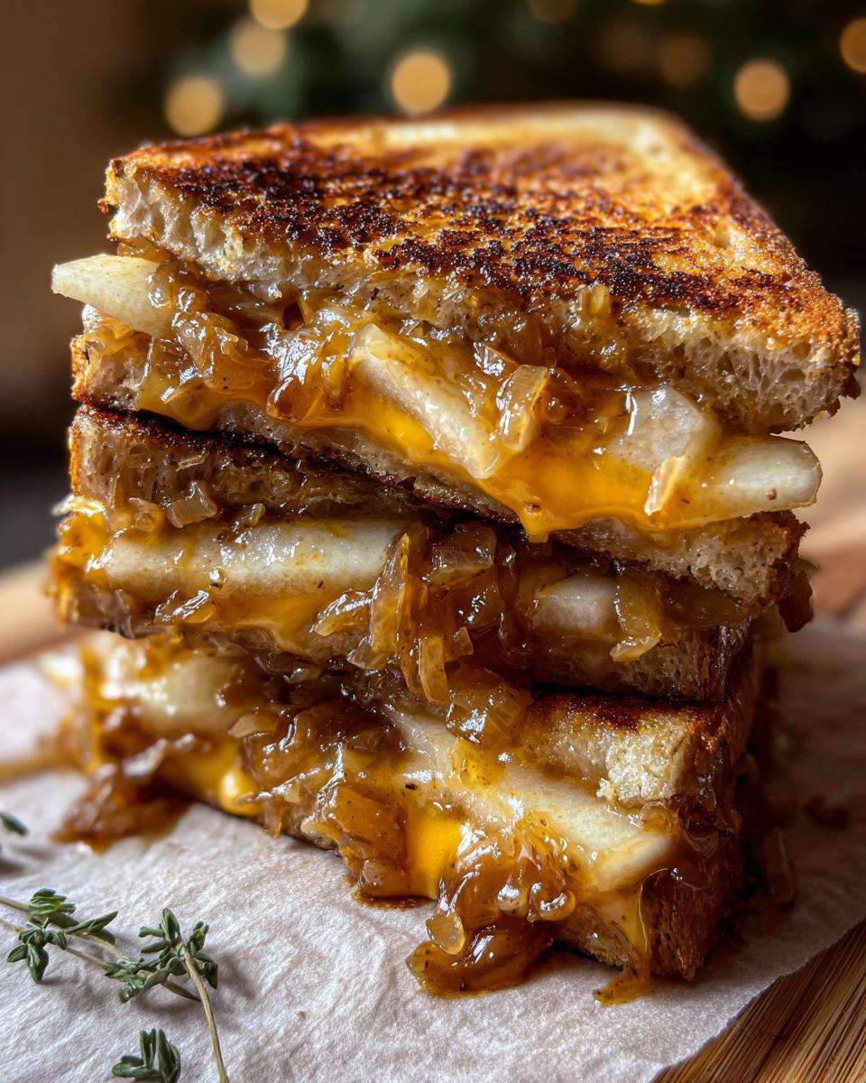 Pear & Apple Grilled Cheese With Caramelized Onions - Detail 2