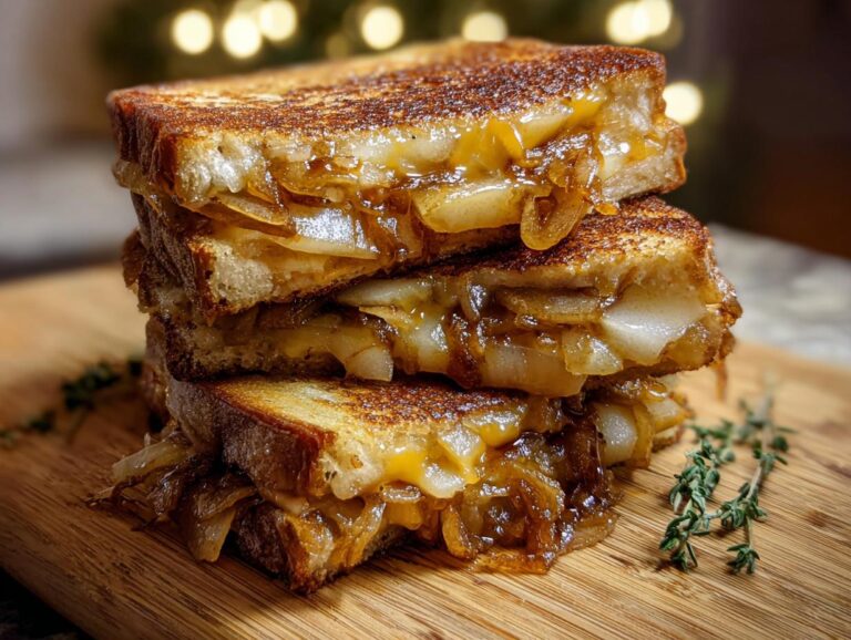 Pear &Amp; Apple Grilled Cheese With Caramelized Onions