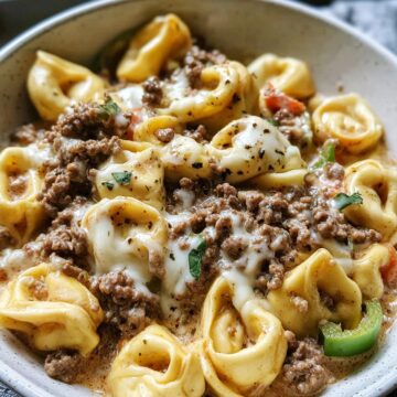 Philly Cheesesteak Tortellini Pasta