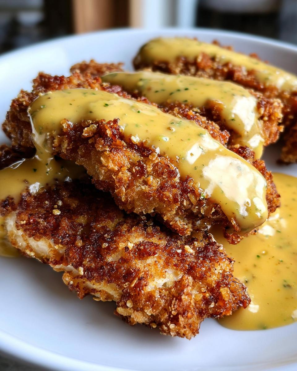Pretzel Chicken With Mustard-Cheddar Sauce - Detail 2