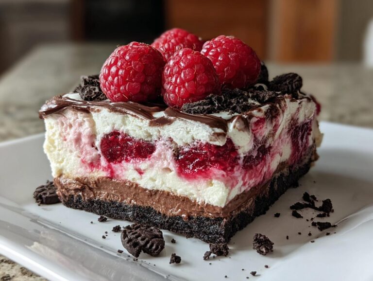 Raspberry Chocolate Lasagna Dessert