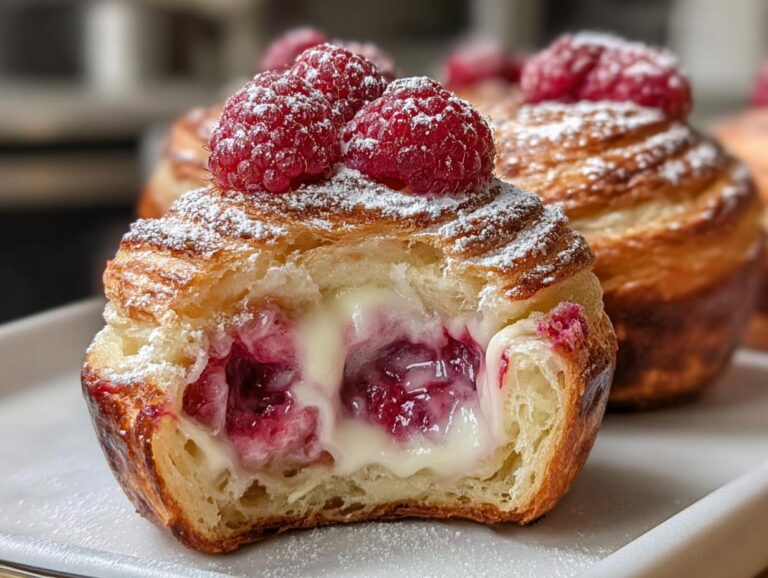 Raspberry Cream Cheese Cruffins