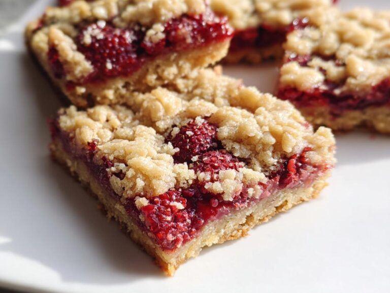 Raspberry Oatmeal Crumble Bars