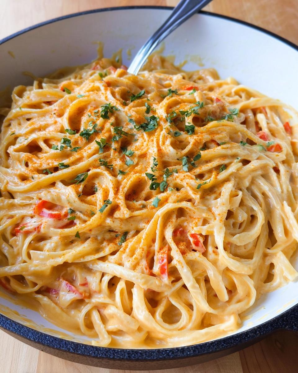 Red Pepper Alfredo Pasta - Detail 2