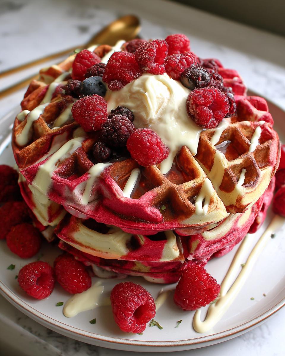 Red Velvet Marble Waffles - Detail 2