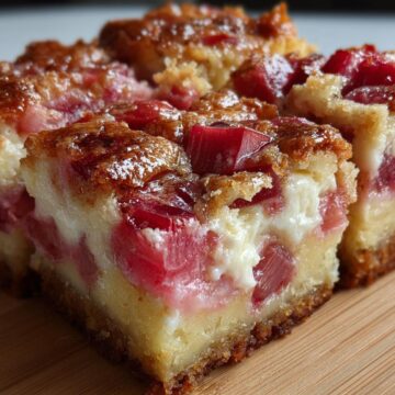Rich Rhubarb &Amp; Cream Cheese Dessert Squares