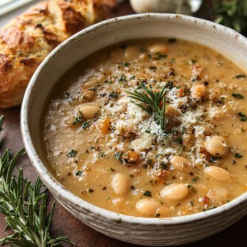 Rosemary Roasted Garlic Bean Soup