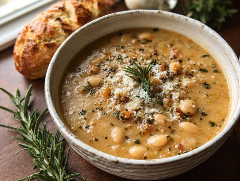 Rosemary Roasted Garlic Bean Soup