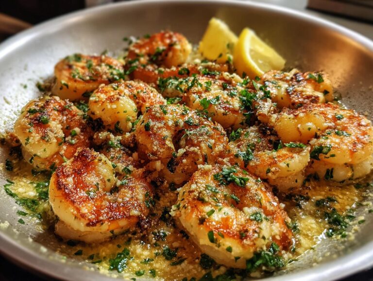 Ruth’s Chris Garlic Parmesan Shrimp Skillet