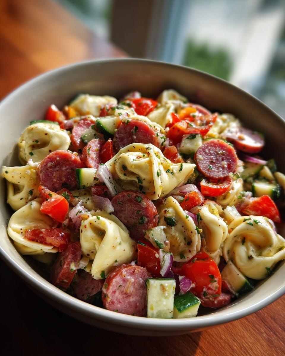 Salami-Mozzarella Tortellini Pasta Salad - Detail 1