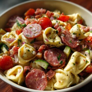 Salami-Mozzarella Tortellini Pasta Salad