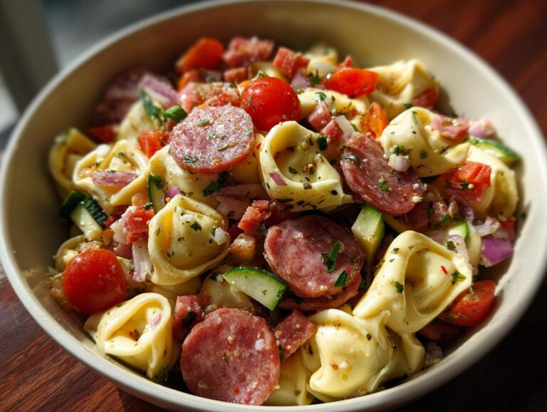 Salami-Mozzarella Tortellini Pasta Salad
