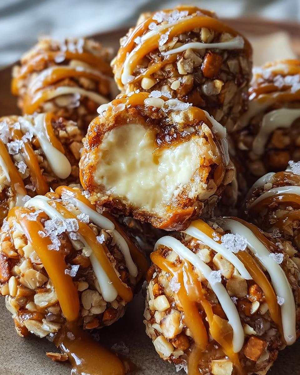Salted Caramel Pretzel Cheesecake Balls - Detail 1