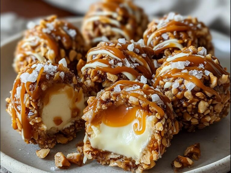 Salted Caramel Pretzel Cheesecake Balls