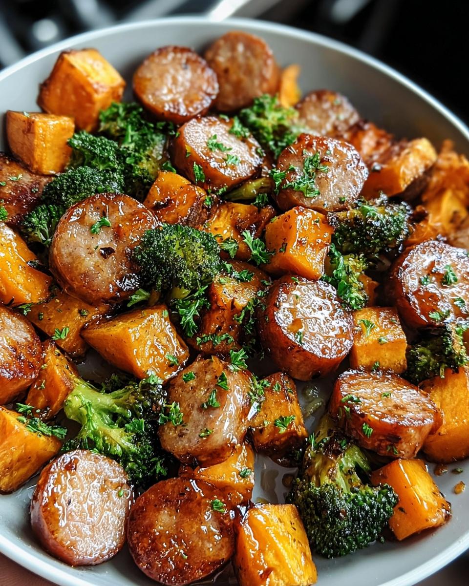 Sheet Pan Sausage And Sweet Potatoes With Honey Garlic Sauce - Detail 1