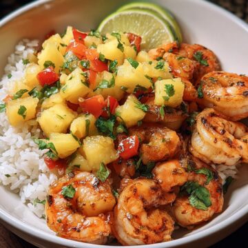 Shrimp &Amp; Rice Bowl W/ Pineapple Salsa