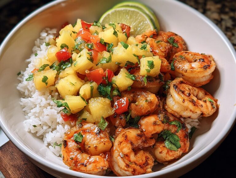 Shrimp &Amp; Rice Bowl W/ Pineapple Salsa